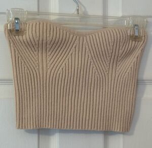 Nectar Clothing Women Beige Tube Top S/M Knitted Sexy